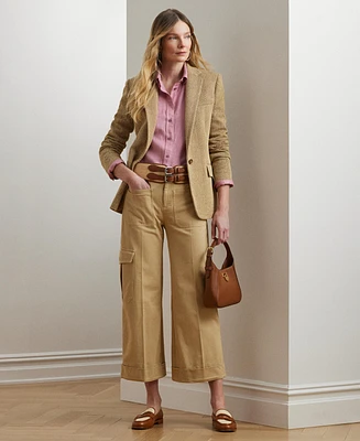 Lauren Ralph Lauren Women's Pleated Cotton Twill Wide-Leg Cargo Pants, Regular & Petite