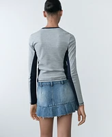 Mango Women's Denim Mini Skirt