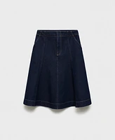 Mango Women's Flared Denim Skirt