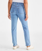 Style & Co Petite High-Rise Straight-Leg Jeans, Exclusively at Macy's