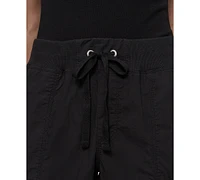 Dkny Sport Women's Cotton Ribbed-Waist Jogger Cargo Pants