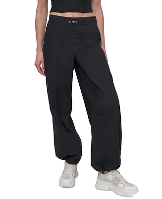 Dkny Sport Women's Cotton High-Rise Wide-Leg Cargo Pants