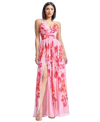 Dress the Population Women's Alyssa Floral-Print Gown