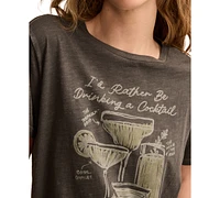 Lucky Brand Women's Rather Be Drinking Cotton Boyfriend T-Shirt