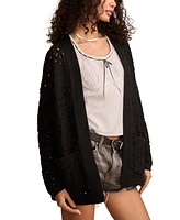 Lucky Brand Women's Mixed-Stitch Cardigan