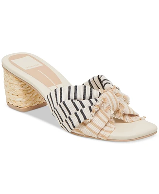 Dolce Vita Women's Izra Knot Raffia Block-Heel Dress Sandals