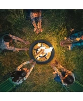 Aoodor 31 in Fire Grate, Round Adjustable Size Smoke-Free Fire Pit Grate, Heavy Duty Burning Log Grate for Outdoor Campfire, Hearth Wood Stove and Out