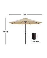 9 ft. Steel Market Outdoor Tilt Patio Umbrella in Blue