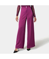 Bebe Women's High Waist Satin Wide Leg Pant