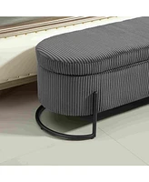 Upholstered Storage Ottoman Bench, Entryway End-of-Bed Bench for Bedroom & Living Room-The Pop Home