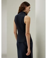 Minimalist Sleeveless Turtleneck Top for Women