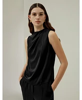 Sleeveless Minimalist Silk Top for Women