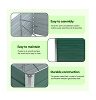 Garden Raised Bed Galvanized Steel 94.5"x31.5"x17.7" Green