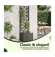 Garden Planter with Trellis 16.9"x16.9"x55.9" Pp Anthracite