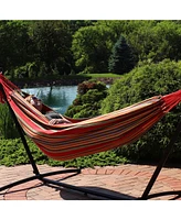 Double Brazilian Hammock - Large Two Person Hammock For Backyard & Patio - 450 Pound Capacity - Sunset