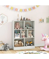 7-Section Freestanding Bookshelf for Kids Room Classroom Daycare Nursery