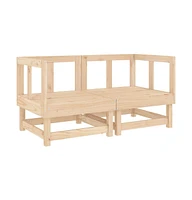 Patio Corner Sofas 2 pcs Solid Wood Pine