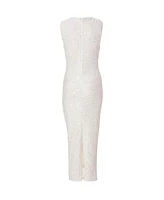 Quiz Women's Textured Sequin Knot Shoulder Maxi Dress