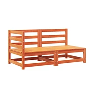 Patio Sofa with Cushions 2-Seater Wax Brown Solid Wood Pine