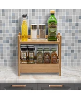 Sorbus 2-Tier Bamboo Kitchen Countertop Organizer - ideal for storage and display, stores your favorite spices, seasonings, and household items