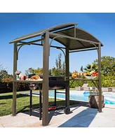 Mondawe 8x5FT Arc Roof Bbq Gazebo Grill Tent for Patio Garden Backyard Canopies