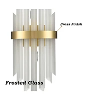 Moose Modern Gold Wall Sconces Set of Two Wall Light with Crystal Frosted Glass