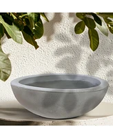 Percival 20.75" Shallow Outdoor Planter Bowl for Flowers and Succulents - Polyresin Double-Walled Design Gray Set of 4