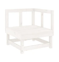 Patio Corner Sofa White Solid Wood Pine