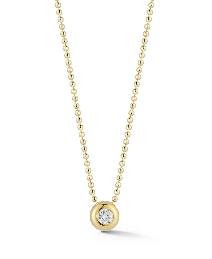 Rachel Zoe 14K Gold Plated Sterling Silver Round Pendant Necklace with Ball Chain