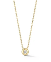 Rachel Zoe 14K Gold Plated Sterling Silver Round Pendant Necklace with Ball Chain