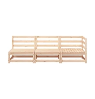 Patio Sofa 3-Seater Solid Wood Pine