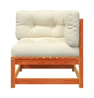 Patio Sofa Corner with Cushions Wax Brown Solid Wood Pine