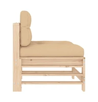 Middle Sofas with Cushions 2 pcs Solid Wood Pine