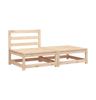 Patio Sofa Armless with Footstool Solid Wood Pine