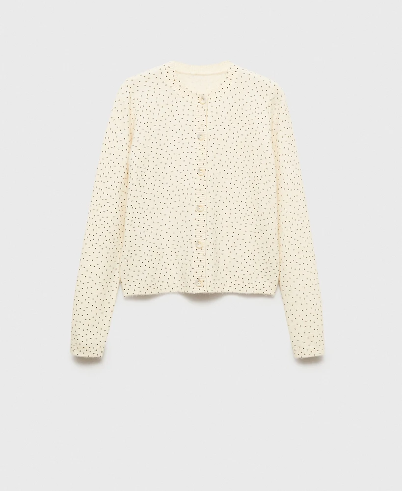 Mango Women's Polka Dot Knitted Cardigan