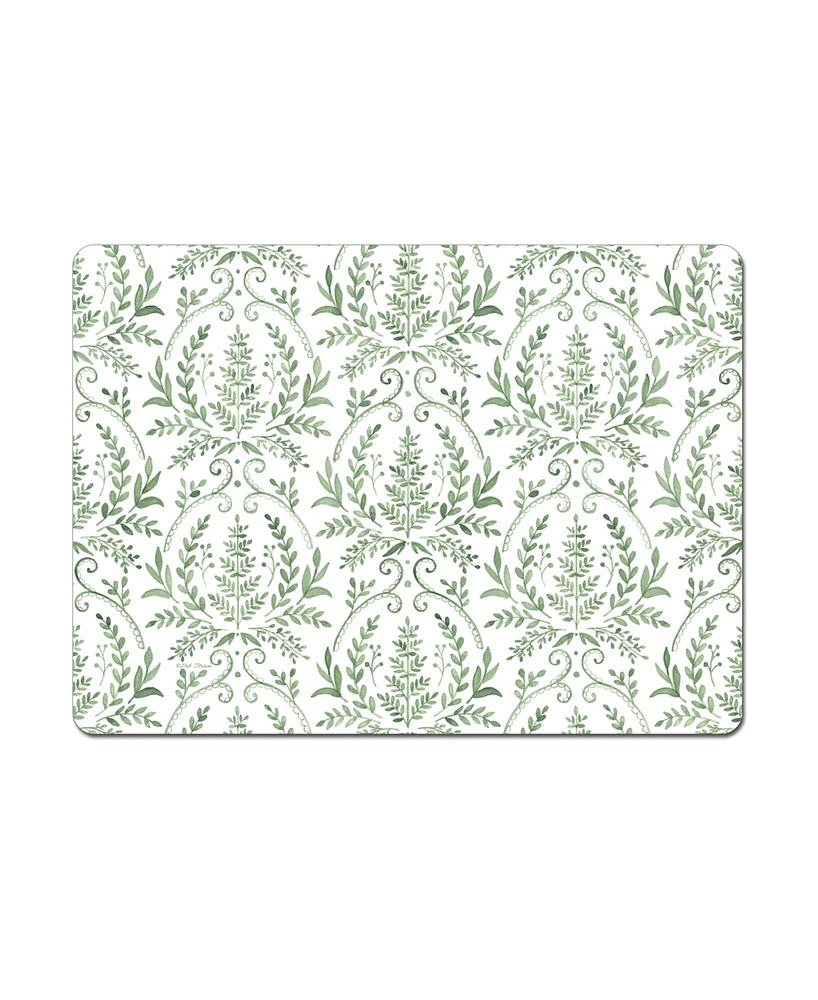 CounterArt Fern Fronds Hardboard Cork Placemats 15"x 11", Set of 4