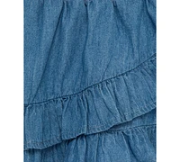 Little Me Baby Girls Embroidered Top & Chambray Skort Set