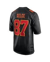 Nike Men's Travis Kelce Black Kansas City Chiefs Super Bowl Lix Patch Fashion Game Jersey