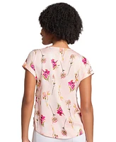 Jones New York Women's Kelly Floral Print Short-Sleeve Blouse