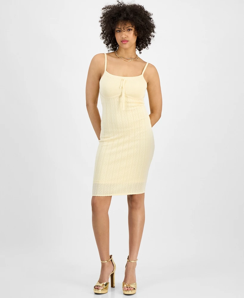 Guess Women's Reina Pointelle-Knit Ribbed Dress
