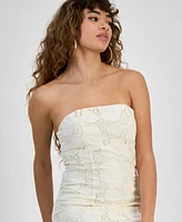 Guess Women's Maisy Lace Strapless Midi Dress