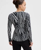 I.n.c. International Concepts Petite Printed Button-Front Top, Exclusively at Macy's