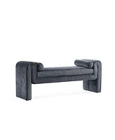 Manhattan Comfort 59" Concord Modern Chenille Bench