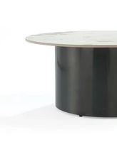 Manhattan Comfort 31.49" Alondra Modern Round Sintered Stone Top Coffee Table