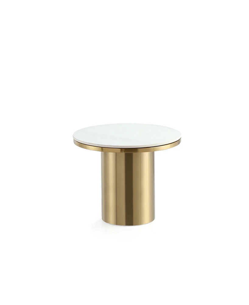 Manhattan Comfort 19.68" Glenn Modern Sintered Stone Top End Table