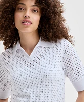 I.n.c. International Concepts Petite Embellished Polo Sweater, Exclusively at Macy's