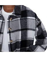 Gameday Couture Women's Gray Kansas City Chiefs Fieldside Fun Plaid Button-Up Overshirt