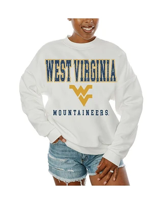 Gameday Couture Women's White West Virginia Mountaineers Freestyle Fleece Pullover Sweatshirt