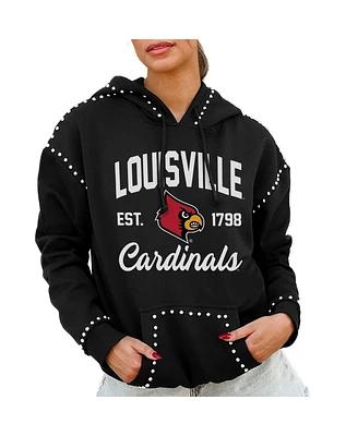 Gameday Couture Women's Black Louisville Cardinals Studded Pullover Hoodie