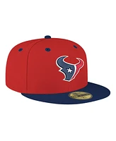 New Era Men's Red/Navy Houston Texans Flipside Two-Tone 59FIFTY Fitted Hat